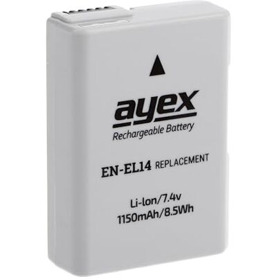 ayex EN-EL14 Batería de ion de litio compatible con Nikon Coolpix P7700, P7100, P7000, D3100, D3200, D5100-100% compatible ayex EN-EL14 Batería de ion de litio compatible con Nikon Coolpix P7700, P7100, P7000, D3100, D3200, D5100-100% compatible