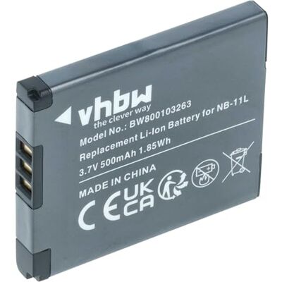 vhbw 1x batería Compatible con Canon IXUS 185 165, 275 HS, 160, 320 HS, 245 HS, 240 HS, 190, 265, 170, 157 cámara (500 mAh, 3,7 V, Li-Ion) vhbw 1x batería Compatible con Canon IXUS 185 165, 275 HS, 160, 320 HS, 245 HS, 240 HS, 190, 265, 170, 157 cámara (500 mAh, 3,7 V, Li-Ion)