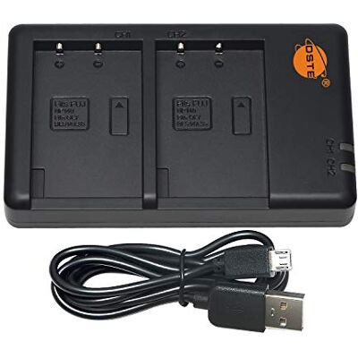DSTE Cargador USB dual compatible con Olympus PS-BLS1, BLS-1, PS-BLS5, BLS-5, BLS-50, Fuji NP-140 batería como BCM-5 – Alimentación a través de micro USB a USB A 2.0 DSTE Cargador USB dual compatible con Olympus PS-BLS1, BLS-1, PS-BLS5, BLS-5, BLS-50, Fuji NP-140 batería como BCM-5 – Alimentación a través de micro USB a USB A 2.0