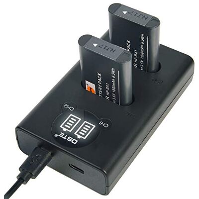 DSTE 2 baterías de repuesto NP-BX1 + cargador USB dual compatible con NP-BX1/M8 y Sony ZV1 ZV-1 ZV-1F HDR-CX240E DSC-RX10 II DSC-RX1B DSC-RX1R DSC-RX1R/B DSC-RX100 II DSTE 2 baterías de repuesto NP-BX1 + cargador USB dual compatible con NP-BX1/M8 y Sony ZV1 ZV-1 ZV-1F HDR-CX240E DSC-RX10 II DSC-RX1B DSC-RX1R DSC-RX1R/B DSC-RX100 II