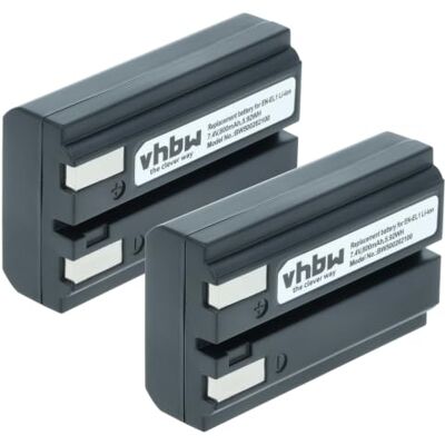 vhbw 2X batería Compatible con Nikon Coolpix 4300, 995, 5000, E880, 4500 vhbw 2X batería Compatible con Nikon Coolpix 4300, 995, 5000, E880, 4500