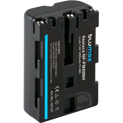 Blumax Batería compatible con Sony NP-FM500H - 1400mAh - NP-FM500 NP-FM55H para Sony Alpha 77 99 A77 A99 II DSLR A850 A900 VG-C77AM VG-C99AM Blumax Batería compatible con Sony NP-FM500H - 1400mAh - NP-FM500 NP-FM55H para Sony Alpha 77 99 A77 A99 II DSLR A850 A900 VG-C77AM VG-C99AM