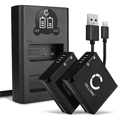 CELLONIC 2X Batería Compatible con Panasonic Lumix DMC-G85, DC-GX9, DE-A98A CELLONIC 2X Batería Compatible con Panasonic Lumix DMC-G85, DC-GX9, DE-A98A