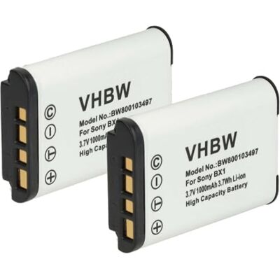 vhbw 2X batería Compatible con Sony Cybershot DSC-H400 DSC-HX300, DSC-HX400, DSC-H400V, DSC-HX350 cámara (1000 mAh, 3,6 V, Li-Ion) vhbw 2X batería Compatible con Sony Cybershot DSC-H400 DSC-HX300, DSC-HX400, DSC-H400V, DSC-HX350 cámara (1000 mAh, 3,6 V, Li-Ion)