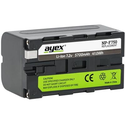 ayex NP-F750 Batería Compatible con videocámaras Sony por Ejemplo HDR CCD DCR DSC DSR GV MVC y diversas Luces permanentes ayex NP-F750 Batería Compatible con videocámaras Sony por Ejemplo HDR CCD DCR DSC DSR GV MVC y diversas Luces permanentes