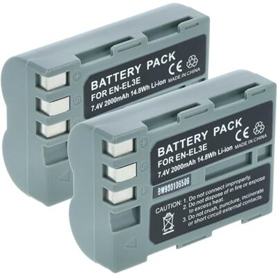 vhbw 2X batería Compatible con Nikon D900 cámara (2000 mAh, 7,2 V, Li-Ion) con infochip vhbw 2X batería Compatible con Nikon D900 cámara (2000 mAh, 7,2 V, Li-Ion) con infochip