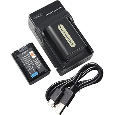 DSTE NP-FH50 Batería de Iones de Litio (2 Unidades) y Cargador Micro USB Compatible con Sony DSLR-A230, DSLR-A290, DSLR-A330, DSLR-A380, DSLR-A390, DSC-HX1, DSC-HX100V, DSC-HX200V, HDR-TG5V DSTE NP-FH50 Batería de Iones de Litio (2 Unidades) y Cargador Micro USB Compatible con Sony DSLR-A230, DSLR-A290, DSLR-A330, DSLR-A380, DSLR-A390, DSC-HX1, DSC-HX100V, DSC-HX200V, HDR-TG5V