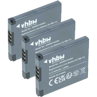 vhbw 3X batería Compatible con Canon PowerShot A2500 A2300, A2400, A2500 IS, A2300 IS, A2400 IS, A2200 cámara (500 mAh, 3,7 V, Li-Ion) vhbw 3X batería Compatible con Canon PowerShot A2500 A2300, A2400, A2500 IS, A2300 IS, A2400 IS, A2200 cámara (500 mAh, 3,7 V, Li-Ion)