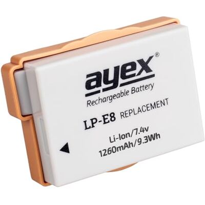 ayex Batería LP-E8 Compatible con Canon EOS 700D 650D 600D 550D Potente y fiable ayex Batería LP-E8 Compatible con Canon EOS 700D 650D 600D 550D Potente y fiable