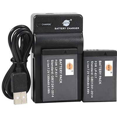 DSTE LP-E17 Batería de Iones de Litio (2 Unidades) y Cargador Micro USB Compatible con Canon EOS R10 M3 750D 760D 8000D Kiss X8i Rebel T6i T6s R10 DSTE LP-E17 Batería de Iones de Litio (2 Unidades) y Cargador Micro USB Compatible con Canon EOS R10 M3 750D 760D 8000D Kiss X8i Rebel T6i T6s R10