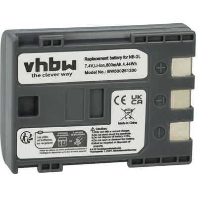 vhbw Batería Compatible con Canon PowerShot S70, S80, S50, S60, G7, G9, S40, S45, S30 cámara de vídeo (600 mAh, 7,2 V, Li-Ion) vhbw Batería Compatible con Canon PowerShot S70, S80, S50, S60, G7, G9, S40, S45, S30 cámara de vídeo (600 mAh, 7,2 V, Li-Ion)
