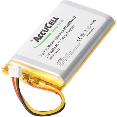 AccuCell Batería compatible con F.X. Meiller München 0000 9084 422, 3,8 V, 3000 mAh, polímero de litio AccuCell Batería compatible con F.X. Meiller München 0000 9084 422, 3,8 V, 3000 mAh, polímero de litio