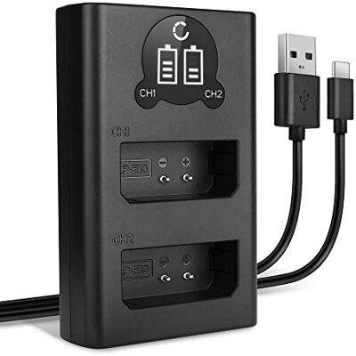 CELLONIC Cargador Dual LP-E10 Smart y Rápido Compatible con Canon EOS 1300D + Cable USB de Carga Alimentación CELLONIC Cargador Dual LP-E10 Smart y Rápido Compatible con Canon EOS 1300D + Cable USB de Carga Alimentación