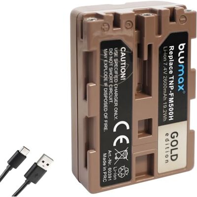 Blumax Gold Batería de ion de litio para Sony NP-FM500H (2600 mAh, 7,2 V, compatible con Sony Alpha A58, A65, A77, A99, A200, A300, A350, A700, A900) Blumax Gold Batería de ion de litio para Sony NP-FM500H (2600 mAh, 7,2 V, compatible con Sony Alpha A58, A65, A77, A99, A200, A300, A350, A700, A900)