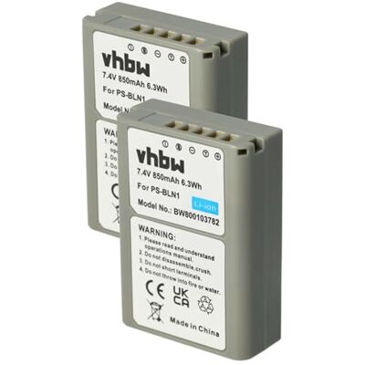 vhbw 2X batería Compatible con Olympus OM-D E-M5 E-M1 cámara (850 mAh, 7,6 V, Li-Ion) con infochip vhbw 2X batería Compatible con Olympus OM-D E-M5 E-M1 cámara (850 mAh, 7,6 V, Li-Ion) con infochip