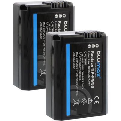 Blumax MTXtec Batería para Sony NP-FW50 (1030 mAh, Compatible con Alpha ILCE XQ1 Alpha 5000 5100 6000 6300 6500 Alpha 7 7II 7S Blumax MTXtec Batería para Sony NP-FW50 (1030 mAh, Compatible con Alpha ILCE XQ1 Alpha 5000 5100 6000 6300 6500 Alpha 7 7II 7S