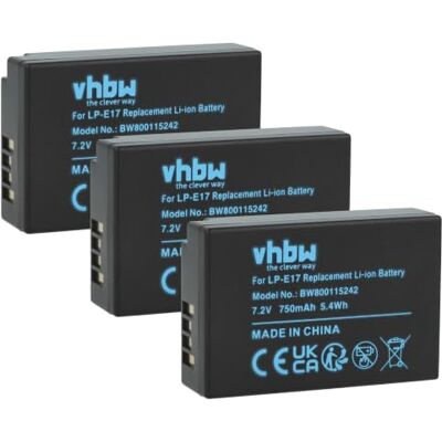 vhbw 3X batería Compatible con Canon EOS Rebel SL2, RP, Rebel T6s vhbw 3X batería Compatible con Canon EOS Rebel SL2, RP, Rebel T6s