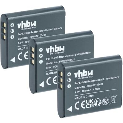 vhbw 3X batería Compatible con OM System Tough TG-7 cámara (900 mAh, 3,6 V, Li-Ion) vhbw 3X batería Compatible con OM System Tough TG-7 cámara (900 mAh, 3,6 V, Li-Ion)