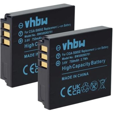 vhbw 2 baterías 750mAh para cámaras Panasonic Lumix DMC-FX01, DMC-FX07, DMC-FX3, DMC-FX8, DMC-FX9, DMC-FX10, DMC-FX12, DMC-FX50, DMC-FX100 vhbw 2 baterías 750mAh para cámaras Panasonic Lumix DMC-FX01, DMC-FX07, DMC-FX3, DMC-FX8, DMC-FX9, DMC-FX10, DMC-FX12, DMC-FX50, DMC-FX100