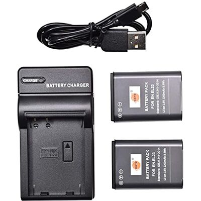 DSTE EN-EL23 Li-Ion Batería (2 Paquetes) Traje y Cargador Micro USB Compatible para Nikon Coolpix P600 S810c P900S Digital Cámara DSTE EN-EL23 Li-Ion Batería (2 Paquetes) Traje y Cargador Micro USB Compatible para Nikon Coolpix P600 S810c P900S Digital Cámara