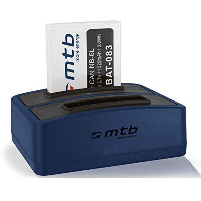 mtb more energy Batería + Cargador Doble (USB) NB-6L para Canon IXUS 85 IS, 95 IS ... / Powershot D10, D20, D30, SX260 HS, SX540 HS ... v. Lista! mtb more energy Batería + Cargador Doble (USB) NB-6L para Canon IXUS 85 IS, 95 IS ... / Powershot D10, D20, D30, SX260 HS, SX540 HS ... v. Lista!