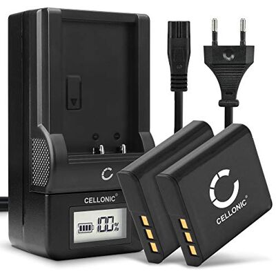 CELLONIC 2X Batería Compatible con Sony Cyber-Shot DSC-H10, DSC-H3, BC-CSGB 900mAh, 3.7V, Ion de litio para Sony Cyber-shot DSC-H20, DSC-H50, HDR-GW55, BC-CSGC, NP-BG1, NP-FG1 CELLONIC 2X Batería Compatible con Sony Cyber-Shot DSC-H10, DSC-H3, BC-CSGB 900mAh, 3.7V, Ion de litio para Sony Cyber-shot DSC-H20, DSC-H50, HDR-GW55, BC-CSGC, NP-BG1, NP-FG1