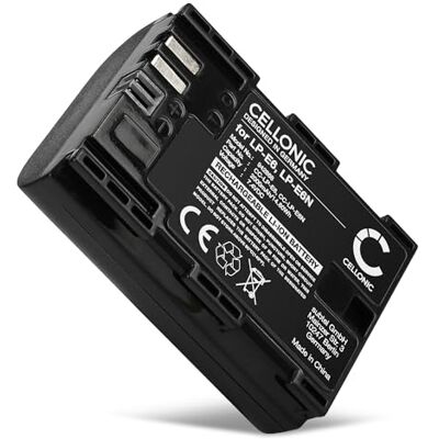CELLONIC Batería Compatible con Canon R5 Mark II, XC10, XC15, EOS 6D, LP-E6 2000mAh, 7.2V, Ion de litio para Canon EOS 5D Mark II, EOS 5D Mark III, 5DS, 60D, 70D, 7D, 80D, 90D, R6, R7, LP-E6N, LP-E6NH CELLONIC Batería Compatible con Canon R5 Mark II, XC10, XC15, EOS 6D, LP-E6 2000mAh, 7.2V, Ion de litio para Canon EOS 5D Mark II, EOS 5D Mark III, 5DS, 60D, 70D, 7D, 80D, 90D, R6, R7, LP-E6N, LP-E6NH