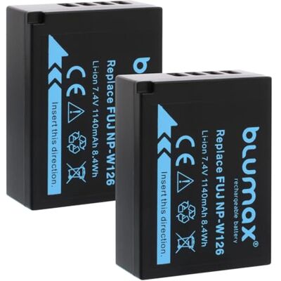Blumax Batería 2X Compatible con Fujifilm NP-W126s NP-W126 (1140mAh Reales) para Fuji XT-3 XT-200 X-A7 Blumax Batería 2X Compatible con Fujifilm NP-W126s NP-W126 (1140mAh Reales) para Fuji XT-3 XT-200 X-A7