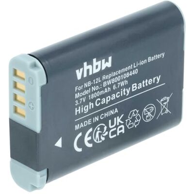 vhbw Batería Compatible con Canon PowerShot N100 G1X Mark II, G1 X Mark 2 cámara (1800 mAh, 3,7 V, Li-Ion) vhbw Batería Compatible con Canon PowerShot N100 G1X Mark II, G1 X Mark 2 cámara (1800 mAh, 3,7 V, Li-Ion)