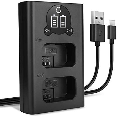 CELLONIC Cargador Dual NP-FW50 Smart y Rápido Compatible con Cargador Doble BC-VW1 Cable USB de Carga Alimentación CELLONIC Cargador Dual NP-FW50 Smart y Rápido Compatible con Cargador Doble BC-VW1 Cable USB de Carga Alimentación