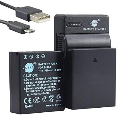 DSTE BLH-1 batería de Iones de Litio (2 Unidades) y Cargador Micro USB Compatible con Olympus EM1 Mark II DSTE BLH-1 batería de Iones de Litio (2 Unidades) y Cargador Micro USB Compatible con Olympus EM1 Mark II