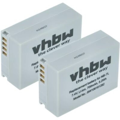 vhbw 2X batería Compatible con Canon PowerShot G10 SX30 is, G11, G12 cámara (700 mAh, 7,2 V, Li-Ion) Reemplaza NB-7L vhbw 2X batería Compatible con Canon PowerShot G10 SX30 is, G11, G12 cámara (700 mAh, 7,2 V, Li-Ion) Reemplaza NB-7L
