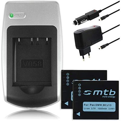 mtb more energy 2X Batería + Cargador Compatible con Panasonic DMW-BCJ13, Compatible con Leica BP-DC10 mtb more energy 2X Batería + Cargador Compatible con Panasonic DMW-BCJ13, Compatible con Leica BP-DC10