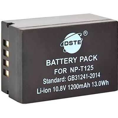DSTE Batería Recargable de Iones de Litio NP-T125 de 10,8 V 1200 mAh Compatible con cámara Fujifilm GFX 50S GFX50S GFX 50R GFX50R GFX 100 y empuñadura Vertical Fujifilm VG-GFX1 DSTE Batería Recargable de Iones de Litio NP-T125 de 10,8 V 1200 mAh Compatible con cámara Fujifilm GFX 50S GFX50S GFX 50R GFX50R GFX 100 y empuñadura Vertical Fujifilm VG-GFX1