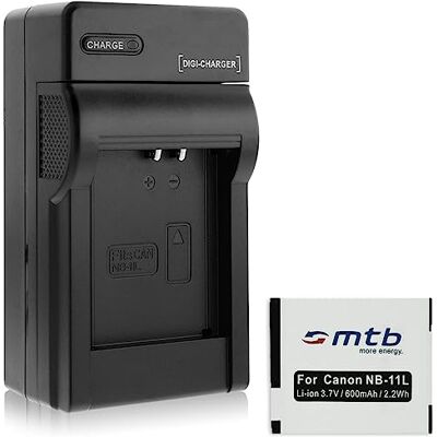 mtb more energy Batería + Cargador (Coche/Corriente) para Canon NB-11L / Ixus 125 HS, 265 HS, Powershot A2500... Ver Lista! mtb more energy Batería + Cargador (Coche/Corriente) para Canon NB-11L / Ixus 125 HS, 265 HS, Powershot A2500... Ver Lista!