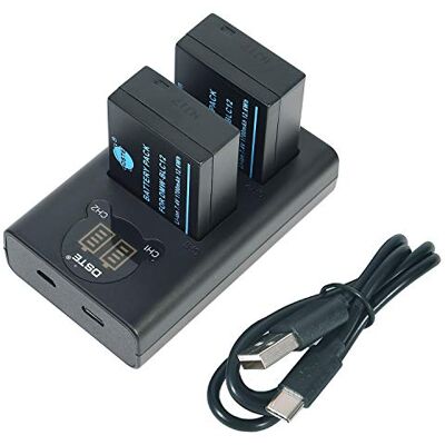 DSTE 2X DMW-BLC12 Repuesto Batería + Cargador USB Dual con Pantalla LCD Compatible para DMW-BLC12E DMW-BLC12PP BP-DC12 BP-DC12U BP-DC12E y Panasonic Lumix DMC-FZ200GK DMC-FZ1000 V-LUX4 Leica Q Cámara DSTE 2X DMW-BLC12 Repuesto Batería + Cargador USB Dual con Pantalla LCD Compatible para DMW-BLC12E DMW-BLC12PP BP-DC12 BP-DC12U BP-DC12E y Panasonic Lumix DMC-FZ200GK DMC-FZ1000 V-LUX4 Leica Q Cámara