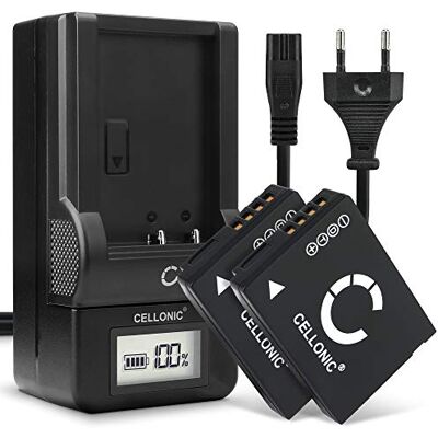 CELLONIC 2X Batería Compatible con Leica V-Lux 20, 30, 40, 18701, 18702 890mAh, 3.7V, Ion de litio para Leica BP-DC7, BP-DC7-E CELLONIC 2X Batería Compatible con Leica V-Lux 20, 30, 40, 18701, 18702 890mAh, 3.7V, Ion de litio para Leica BP-DC7, BP-DC7-E