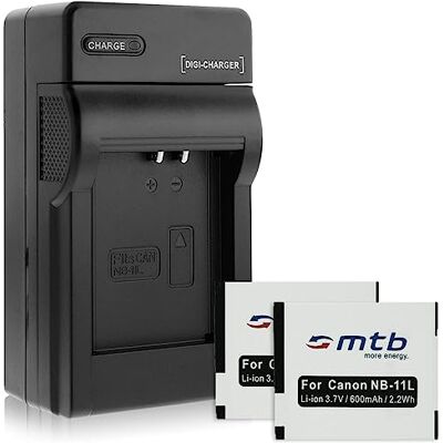 mtb more energy 2 Baterìas + Cargador (Coche/Corriente) para Canon NB-11L / Ixus 125 HS, 265 HS, Powershot A2500... Ver Lista mtb more energy 2 Baterìas + Cargador (Coche/Corriente) para Canon NB-11L / Ixus 125 HS, 265 HS, Powershot A2500... Ver Lista