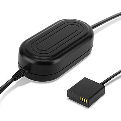 subtel Adaptador CA Compatible con Panasonic Lumix DC-TZ90, DMC-GX80 DMW-AC8 + DMW-DCC11 + Acoplador DC (Batería ficticia), ca. 3m, 100-240V, Suministro de Energía Continuo Cámara subtel Adaptador CA Compatible con Panasonic Lumix DC-TZ90, DMC-GX80 DMW-AC8 + DMW-DCC11 + Acoplador DC (Batería ficticia), ca. 3m, 100-240V, Suministro de Energía Continuo Cámara