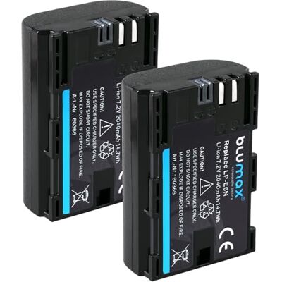 Blumax – Set profesional para Canon LP-E6 N 2040 mAh 60366 LP-E6NH LP-E6 para Canon EOS R Ra Ra R5 R6 II R7, 5D Mark II III IV, 6D 7D 60D 90D, XC15 Blumax – Set profesional para Canon LP-E6 N 2040 mAh 60366 LP-E6NH LP-E6 para Canon EOS R Ra Ra R5 R6 II R7, 5D Mark II III IV, 6D 7D 60D 90D, XC15