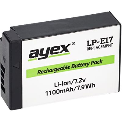 ayex Batería LP-E17 compatible con Canon EOS RP R100 R50 R8 77D 750D 760D 800D 850D M3 M5 M6 Mark II Potente y fiable ayex Batería LP-E17 compatible con Canon EOS RP R100 R50 R8 77D 750D 760D 800D 850D M3 M5 M6 Mark II Potente y fiable