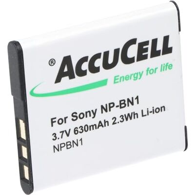 AccuCell Batería compatible con Sony NP-BN1 batería tipo N no original 580-630 mAh AccuCell Batería compatible con Sony NP-BN1 batería tipo N no original 580-630 mAh