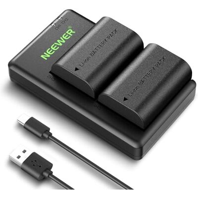 NEEWER Paquete de 2 2200mAh LP-E6P/LP-E6NH/LP-E6N Batería & Cargador Doble USB, Solo Compatible con Canon EOS R5/R6/R7 5D/6D/7D/60D/70D/80D/90D NEEWER Paquete de 2 2200mAh LP-E6P/LP-E6NH/LP-E6N Batería & Cargador Doble USB, Solo Compatible con Canon EOS R5/R6/R7 5D/6D/7D/60D/70D/80D/90D