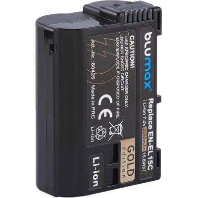 Blumax EN-EL15c Batería Dorada (2250 mAh, Compatible con Nikon Z5 Z6 II Z7 II) Blumax EN-EL15c Batería Dorada (2250 mAh, Compatible con Nikon Z5 Z6 II Z7 II)