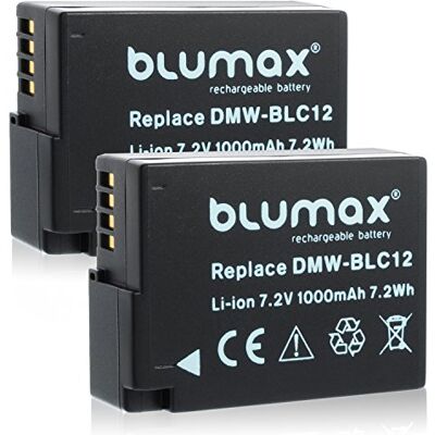 Blumax 2X batería Compatible con Panasonic DMW-BLC12 / DMW-BLC12E 1000mAh Compatible con Lumix DMC: G5 G6 GX8 G70 G81 GH2 FZ200 FZ300 FZ1000 FZ2000 Leica V-Lux 4 Blumax 2X batería Compatible con Panasonic DMW-BLC12 / DMW-BLC12E 1000mAh Compatible con Lumix DMC: G5 G6 GX8 G70 G81 GH2 FZ200 FZ300 FZ1000 FZ2000 Leica V-Lux 4