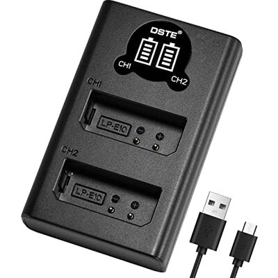 Generic DSTE LP-E10 Cargador rápido dual USB con pantalla LCD compatible con Canon EOS 1100D, EOS 1200D, EOS Kiss X50, EOS Kiss X70, EOS Rebel T3, EOS Rebel T5 Generic DSTE LP-E10 Cargador rápido dual USB con pantalla LCD compatible con Canon EOS 1100D, EOS 1200D, EOS Kiss X50, EOS Kiss X70, EOS Rebel T3, EOS Rebel T5