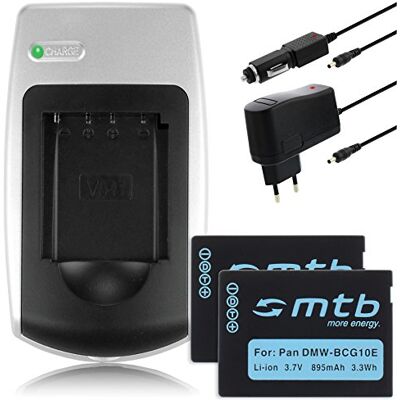 mtb more energy Cargador de batería + 2 Baterías Compatible con Panasonic DMW-BCG10E, Compatible con Lumix DMC-TZ27 TZ30 TZ31 TZ65 ZR1, Ver descripción mtb more energy Cargador de batería + 2 Baterías Compatible con Panasonic DMW-BCG10E, Compatible con Lumix DMC-TZ27 TZ30 TZ31 TZ65 ZR1, Ver descripción