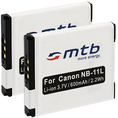 mtb more energy 2X Batería NB-11L para Canon IXUS 125 HS, 127 HS, 132, 133, 135, 140, 240 HS (Ver descripción) mtb more energy 2X Batería NB-11L para Canon IXUS 125 HS, 127 HS, 132, 133, 135, 140, 240 HS (Ver descripción)