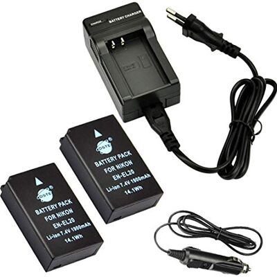 DSTE 2-Pieza EN-EL20 Batería y Cargador Compatible para Nikon 1 J1, 1 J2, 1 J3, 1 AW1, 1 S1, 1 V3 DSTE 2-Pieza EN-EL20 Batería y Cargador Compatible para Nikon 1 J1, 1 J2, 1 J3, 1 AW1, 1 S1, 1 V3