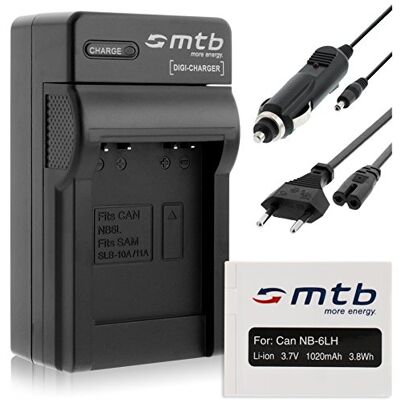 mtb more energy Batería + Cargador (Coche/Corriente) para Canon NB-6L / Ixus 85 IS, 95 IS/Ixy/Powershot S90 S95...Ver Lista! mtb more energy Batería + Cargador (Coche/Corriente) para Canon NB-6L / Ixus 85 IS, 95 IS/Ixy/Powershot S90 S95...Ver Lista!